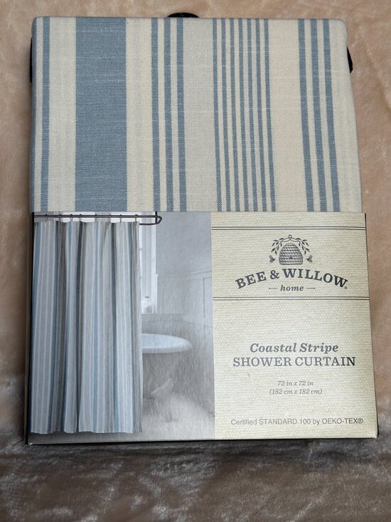 Bee & Willow Other - Bee & Willow Coastal Stripe Shower Curtain 100% Cotton 72"x72" Machine Washable